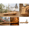 Bougeoir en bois d’olivier à 5 bougies – Création artisanale
