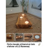 Bougeoir artisanal en bois d'olivier — 3 bougies